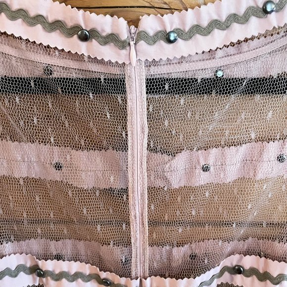 RED Valentino Point d'esprit tulle Pink Sheer Maxi Dress - Picture 11 of 11